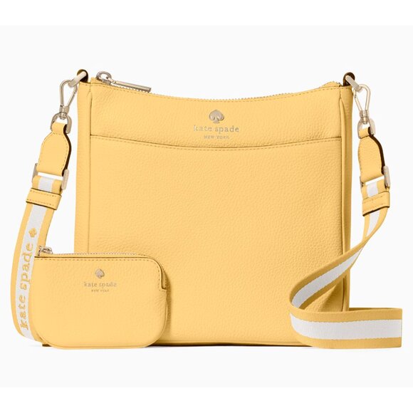 New Kate Spade Emma Medium Swing pack Crossbody Pebble Leather Fresh Hay - Picture 1 of 5